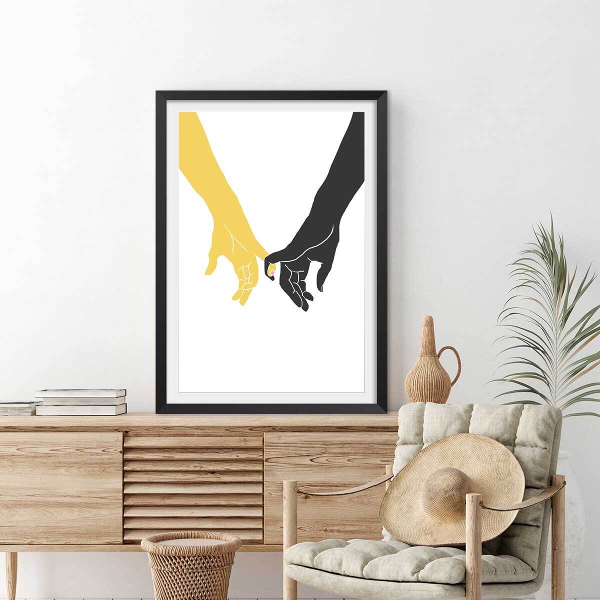 Affiche Yellow swear Affiche + cadre en bois - Noir