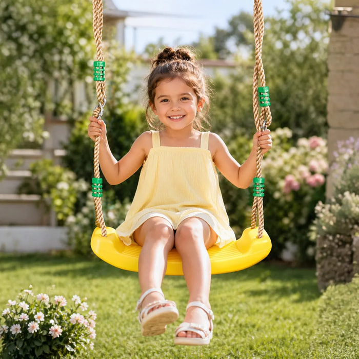 Balançoire plastique jaune pour portiques de 1,90 à 2,50 m