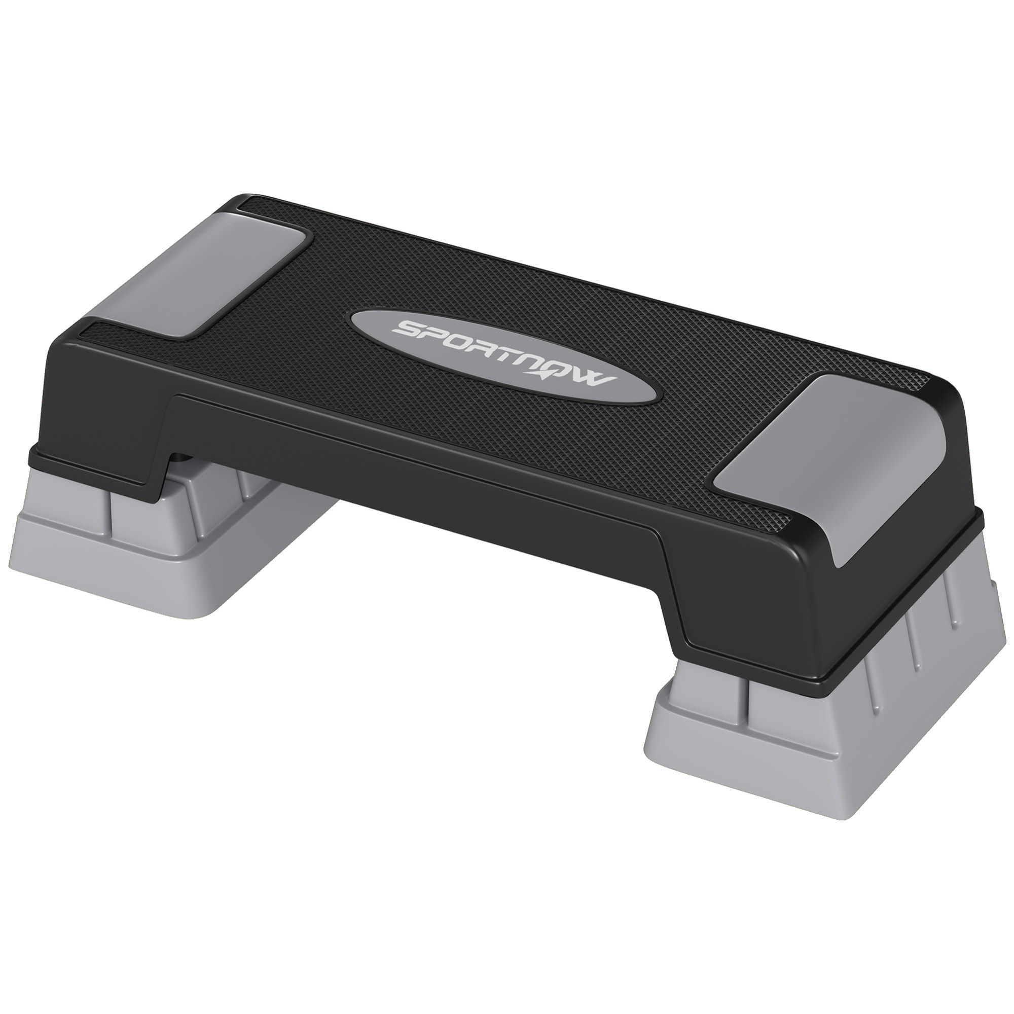 Step fitness aérobic hauteur réglable 3 niv. surface antidérapante gris noir