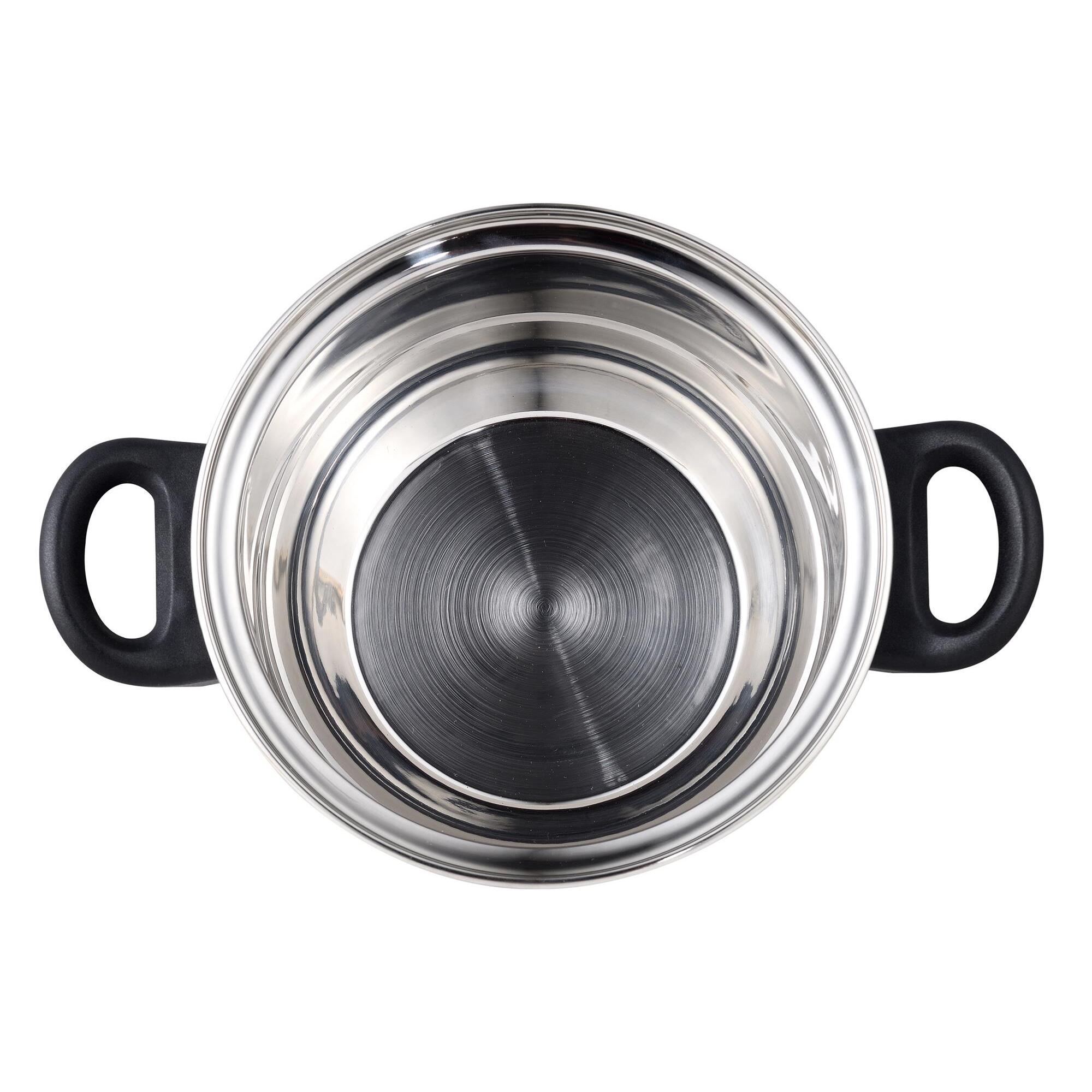 Bateria de cocina 5 piezas san ignacio palma de acero inoxidable apta para induccion