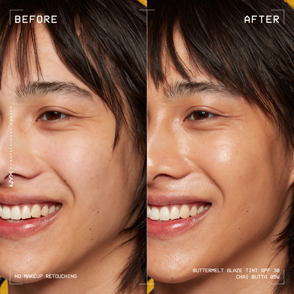 NYX Professional Makeup Buttermelt Glaze Tint, Fond de teint SPF30 jusqu'à 12h de tenue, Chai Butta