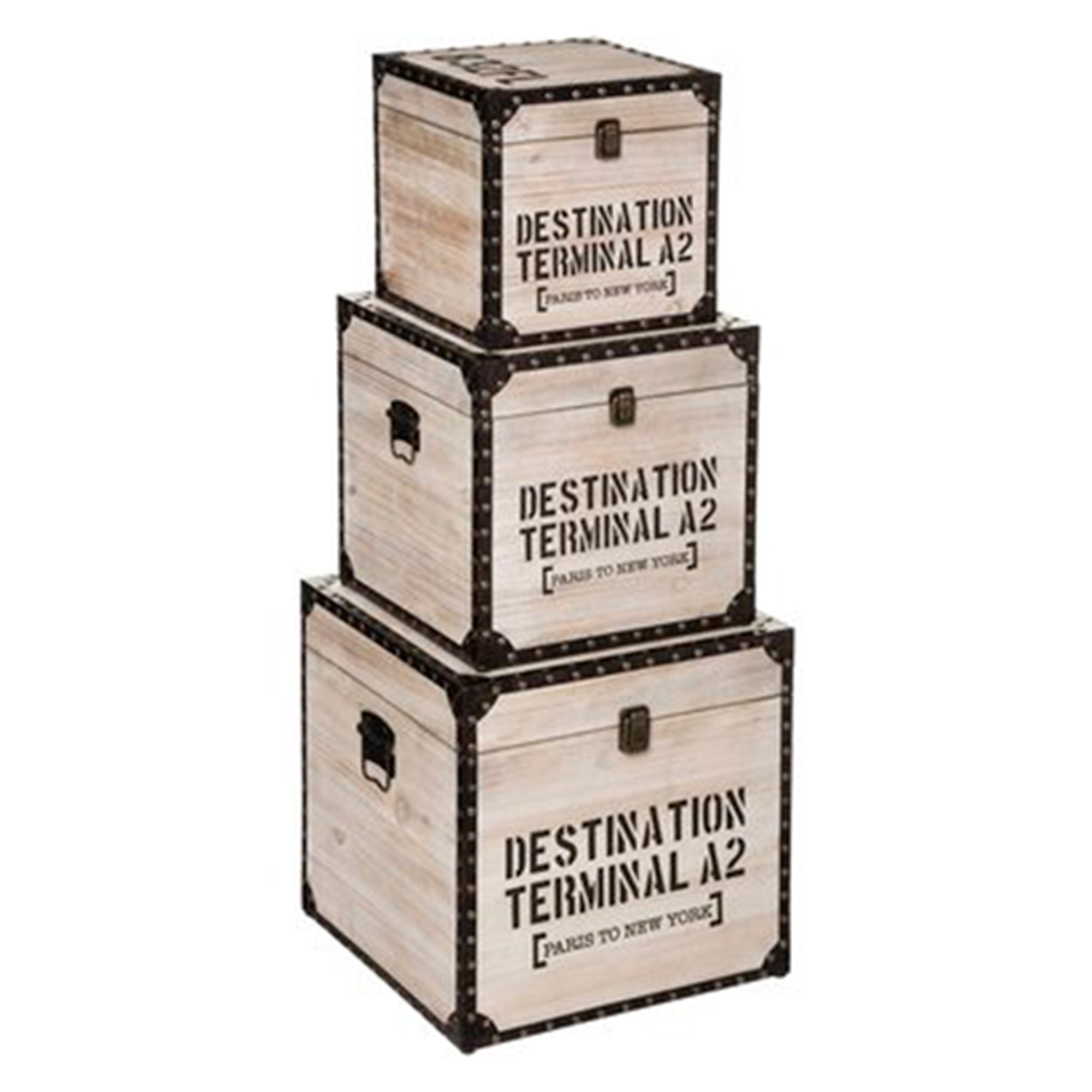 Juego de 3 baules retro