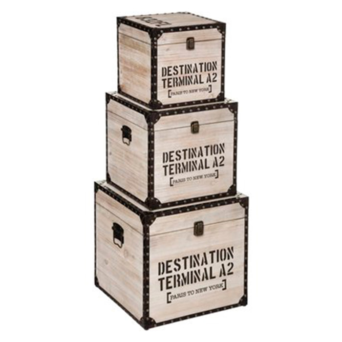 Juego de 3 baules retro