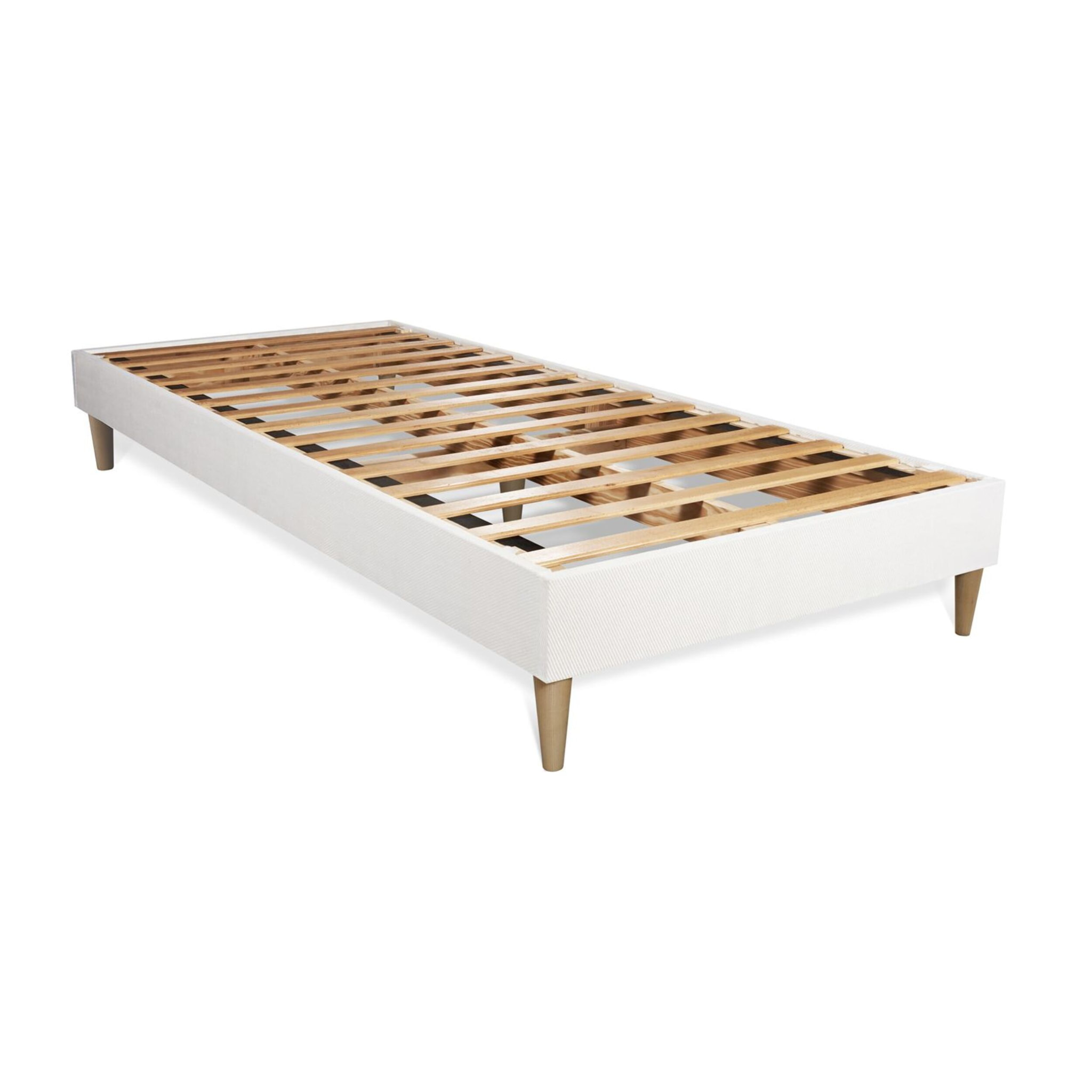 Ensemble Matelas à mémoire de forme maxi épaisseur Buckingham sommier KIT blanc + Sommier tapissier en kit cm d'épaisseur - Matelas à Mémoire de forme de 30cm d'épaisseur - 1 place
