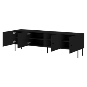 Lavaggi - meuble tv - 4 portes - 200 cm - Noir