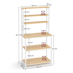 Scaffale Cucina Salvaspazio in Rovere e Bianco