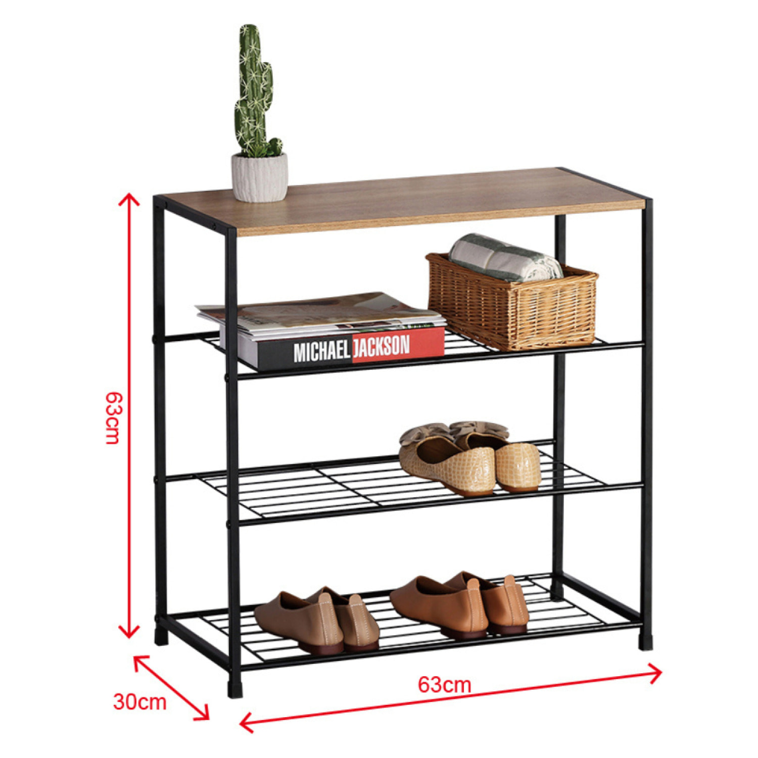 PALMA Meuble à chaussures 63x30cm chêne