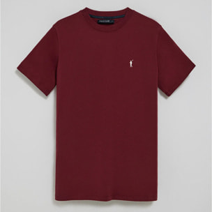 Pack de dos camisetas granate y azul denim con cuello redondo y logo bordado Rigby Go