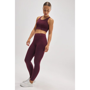 Leggings sportivi effetto push-up bordeaux