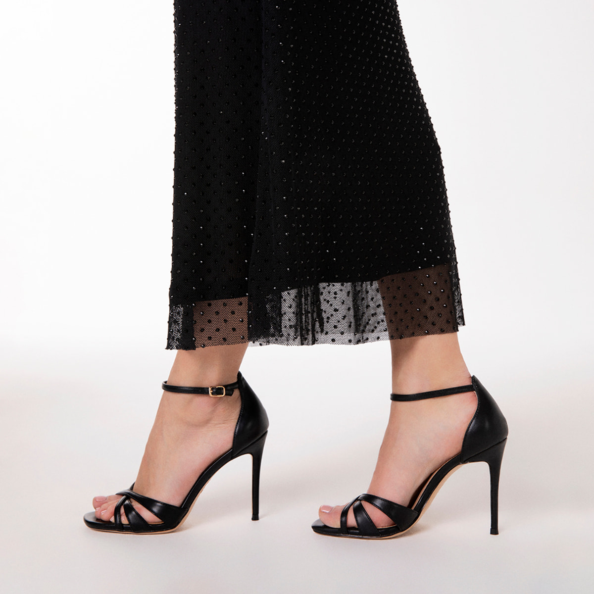 Sandalias negras tacón 10 cm