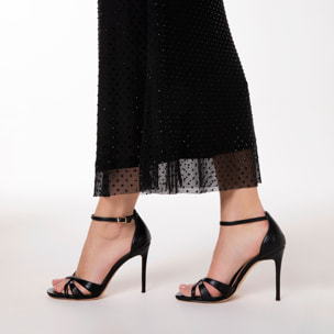 Sandalias negras tacón 10 cm