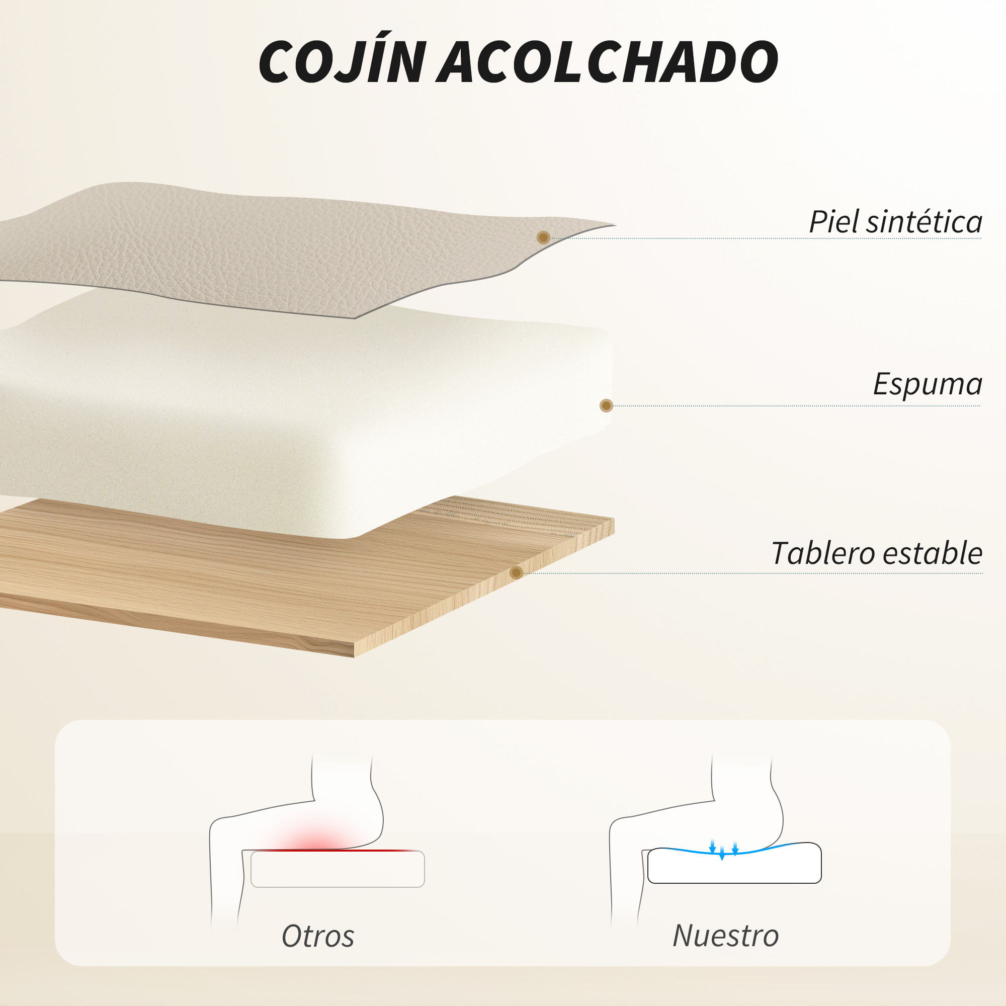 Silla de Escritorio con Reposapiés, Silla de Oficina Giratoria, con Respaldo Reclinable y Alto, Acolchado Grueso Doble, Tapizada en Cuero Sintético Resistente, Altura Ajustable, Caqui