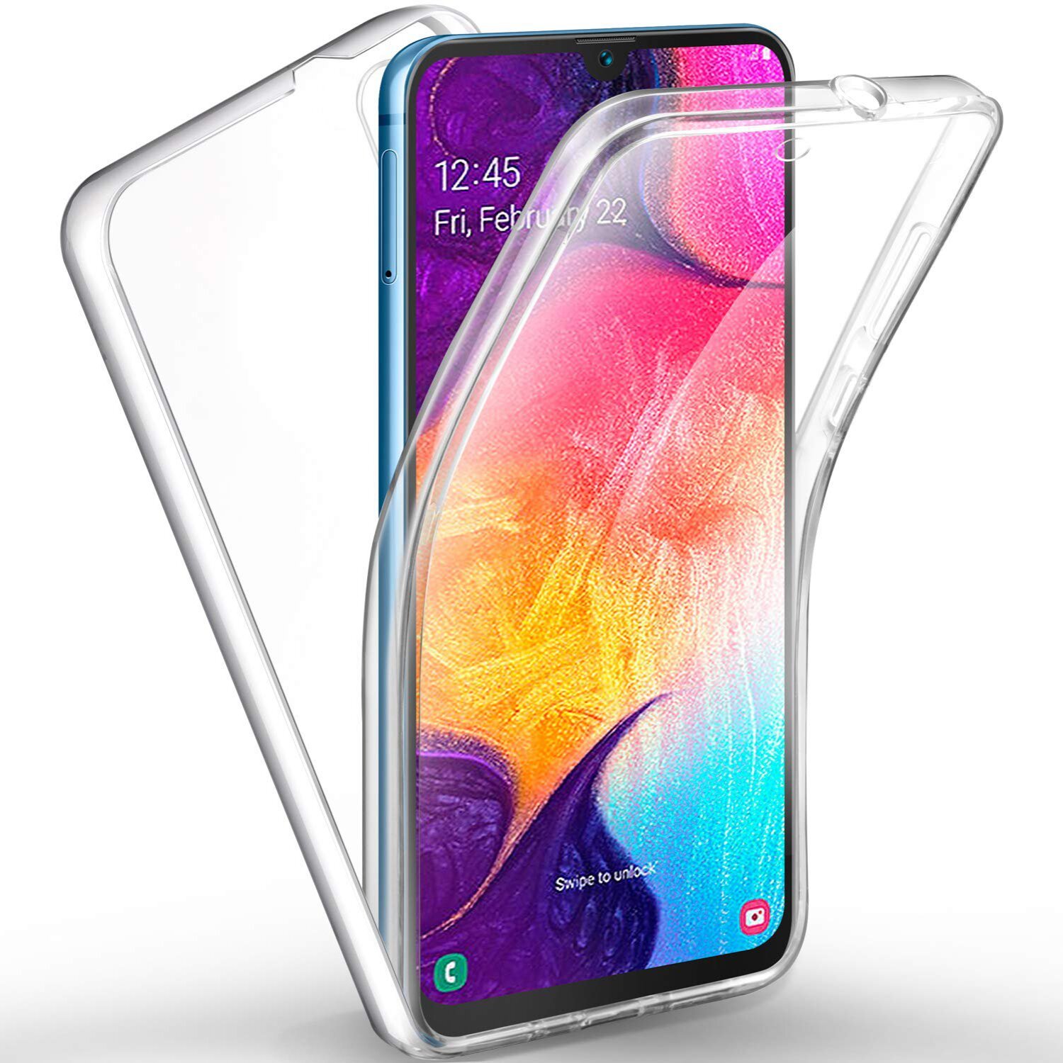 Coque Samsung Galaxy A50 360° intégrale protection avant arrière silicone transparente