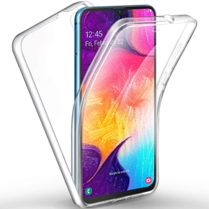 Coque Samsung Galaxy A50 360° intégrale protection avant arrière silicone transparente