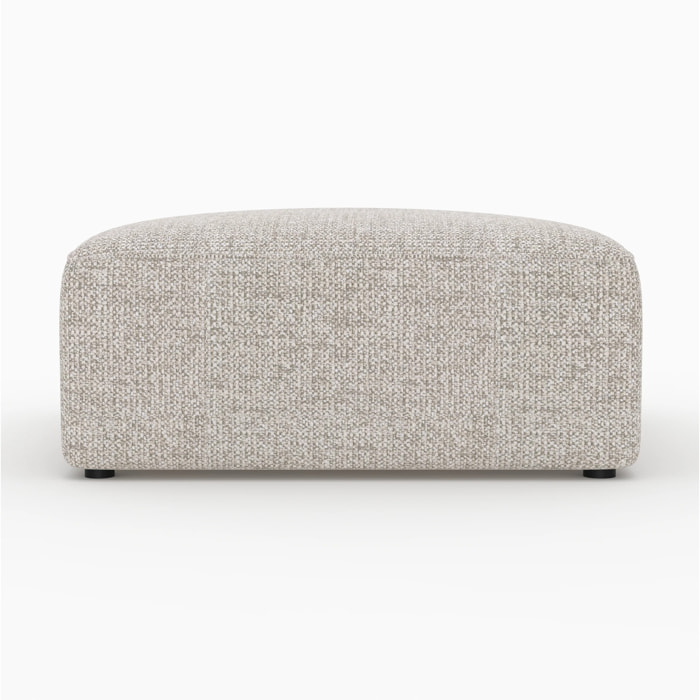 Pouf carré pour canapé modulable en tissu beige - Hestia
