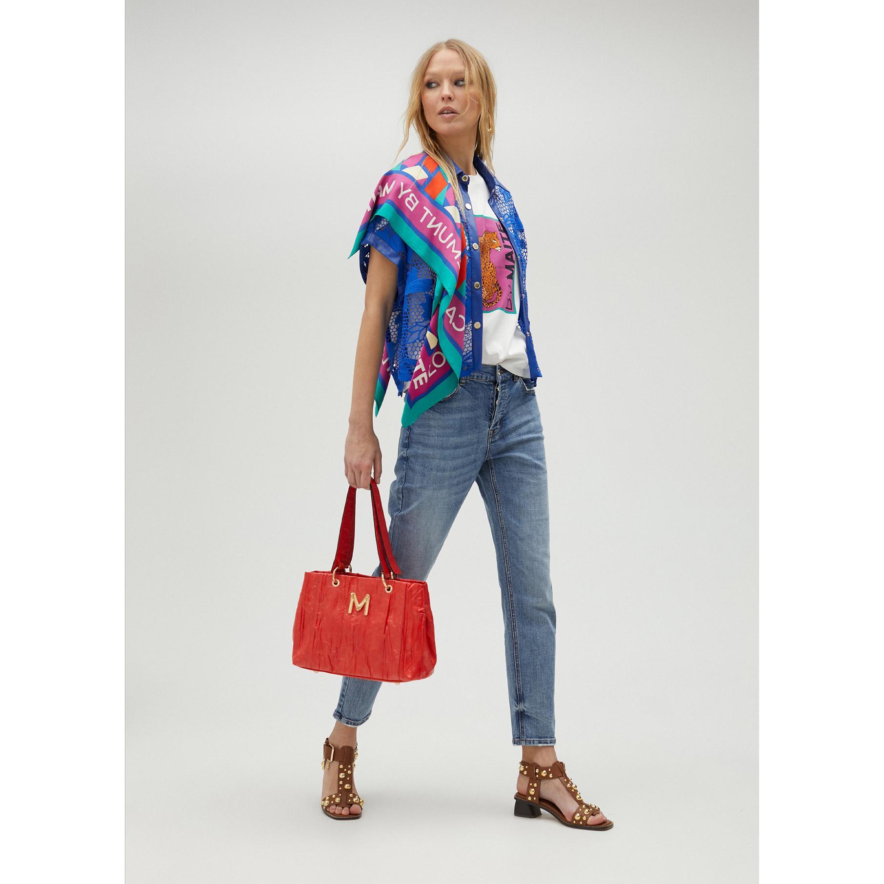 Camicia corta traforata guipure