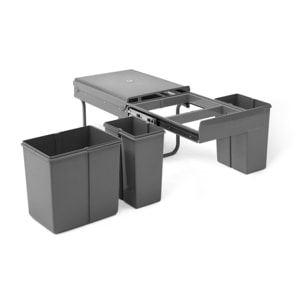 Poubelle tiroir 3 compartiments spéciale tri 31L