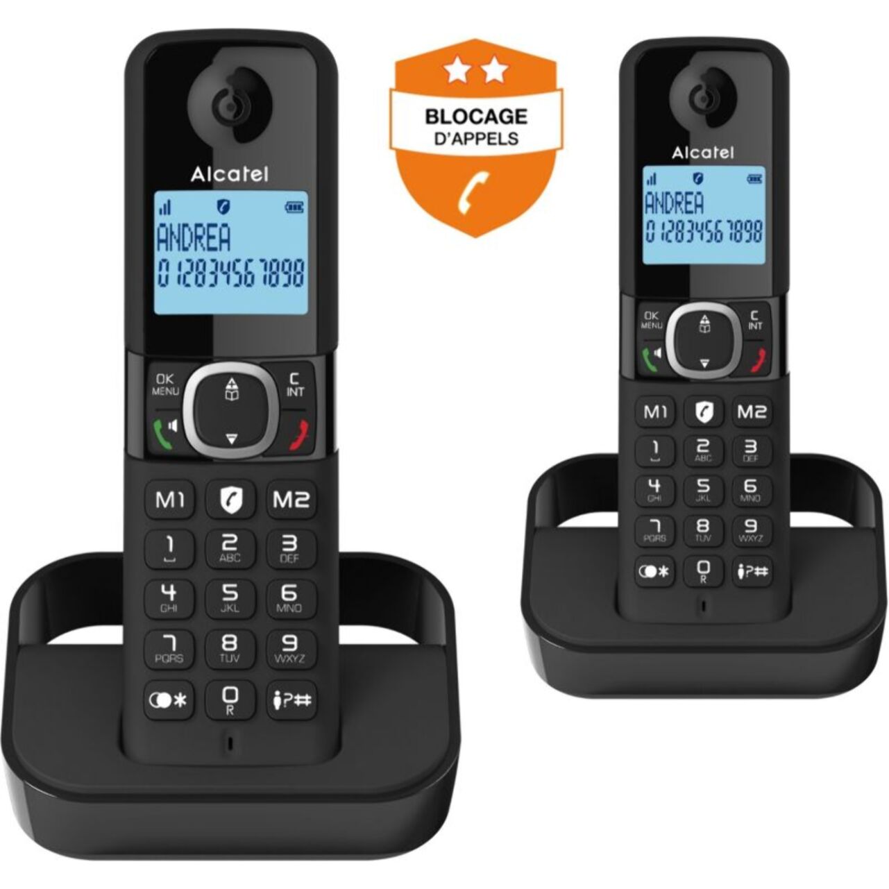 Téléphone sans fil ALCATEL F860 Duo Noir