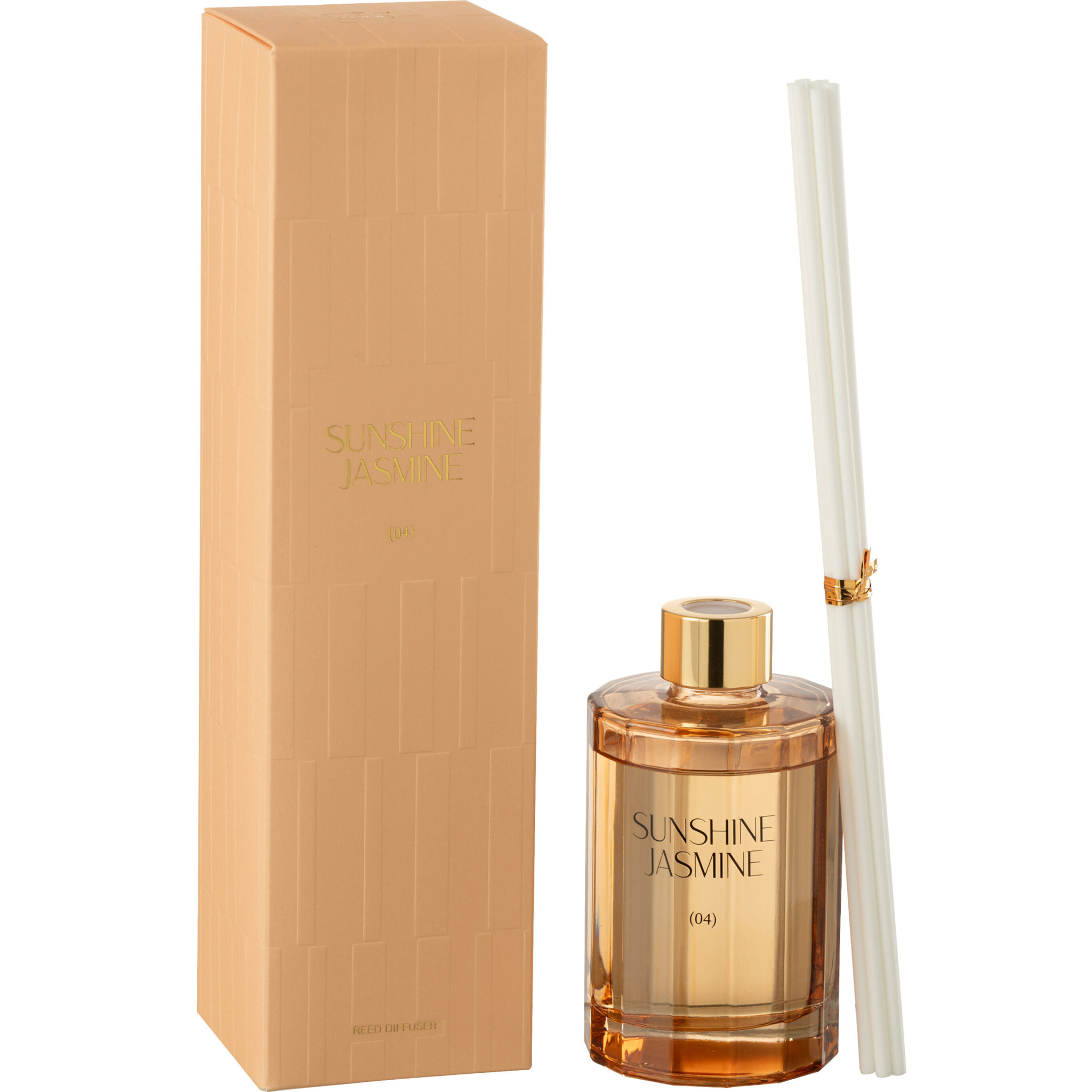 J-Line huile parfumée + bâtons Sunshine Jasmine - verre - orange