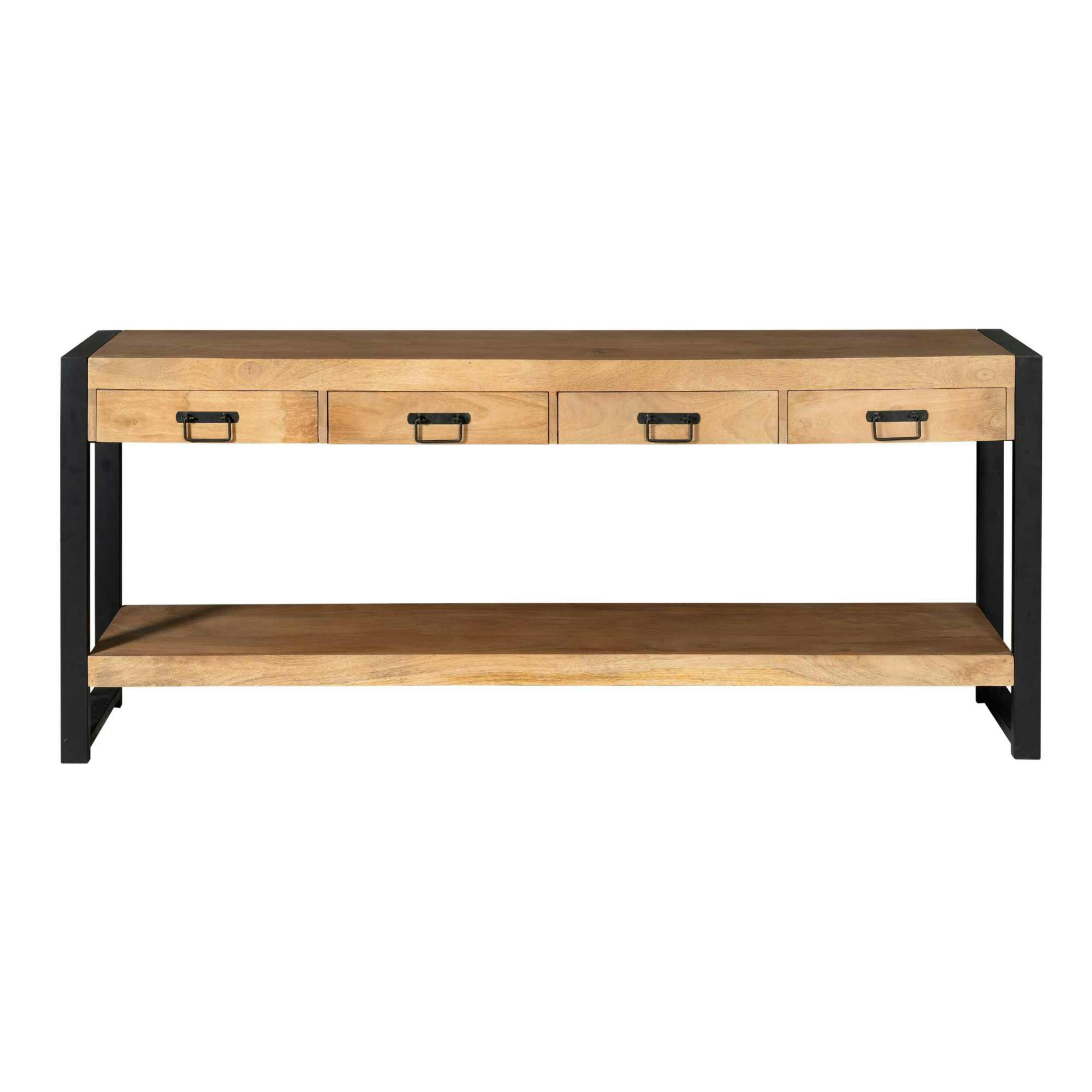 Console XXL bois métal 180 cm MILORA