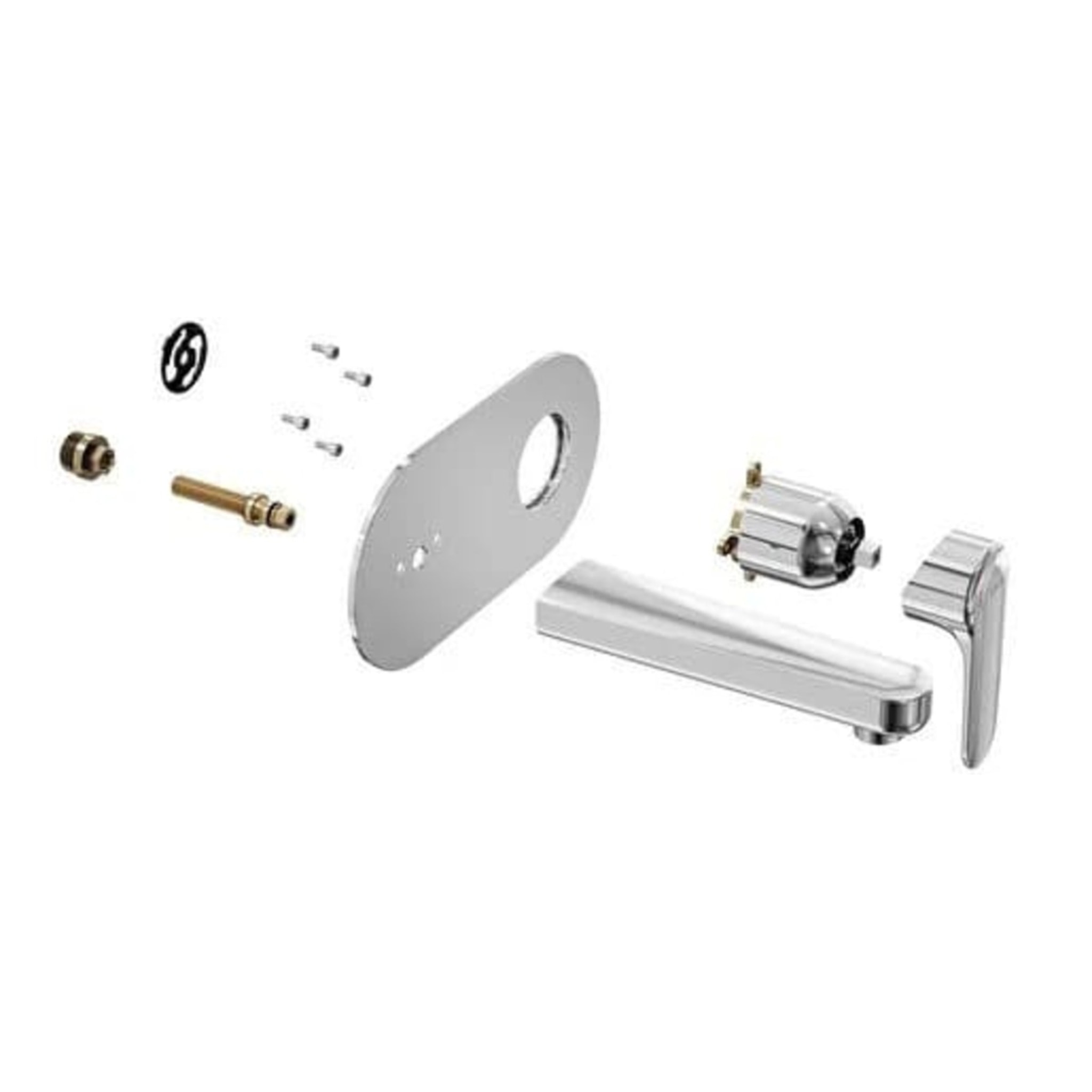 Root Round mitigeur de lavabo à encastrer, acier inoxydable, vendu sans corps d'encastrement, chrome (A42721EXP)