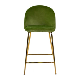 Sgabello Sammi Vacchetti in velluto verde con struttura oro cm44x48h91