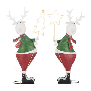 J-Line figurine Renne Étoile + Arbre - métal - mix - small - 2 pièces