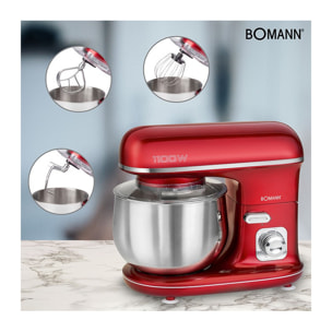 Robot pétrin multifonction 5L 1100W Bomann KM 6010 CB Rouge