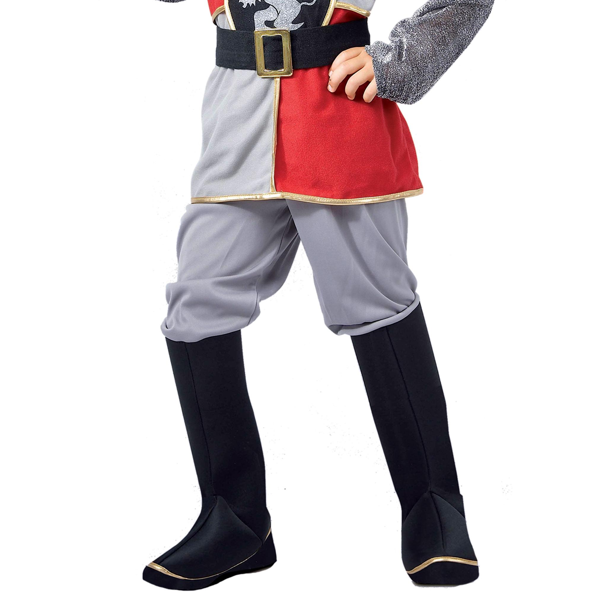 Costume Carnevale Cavaliere Medievale Rosso Grigio Nero Bambino