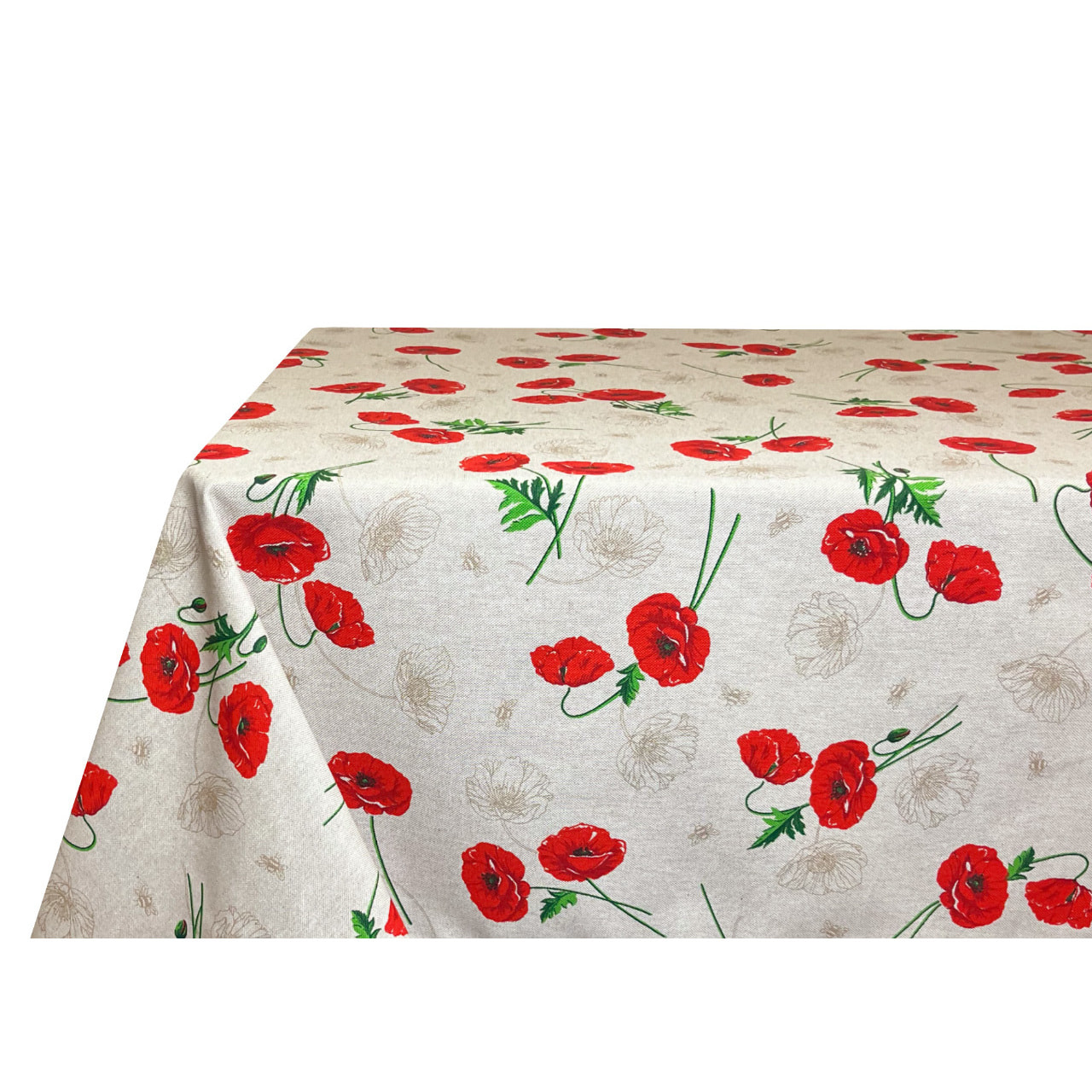 Tovaglia Cucina In Misto Cotone Made In Italy Disegno Papaveri 140x180