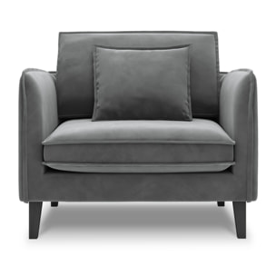 Fauteuil xl "Provence" en velours gris clair