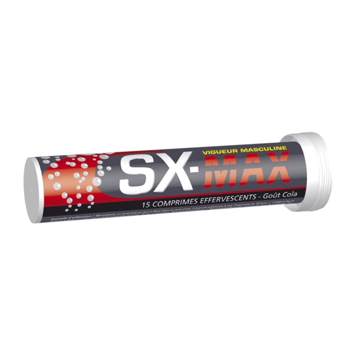 NUTRI EXPERT - SX-MAX - Complément Alimentaire à Base de Bois Bandé, Ginseng, Éleuthérocoque et Vitamines - Pour une Meilleure Fonction Sexuelle Masculine - Arôme Orange - 15 Comprimés Effervescents