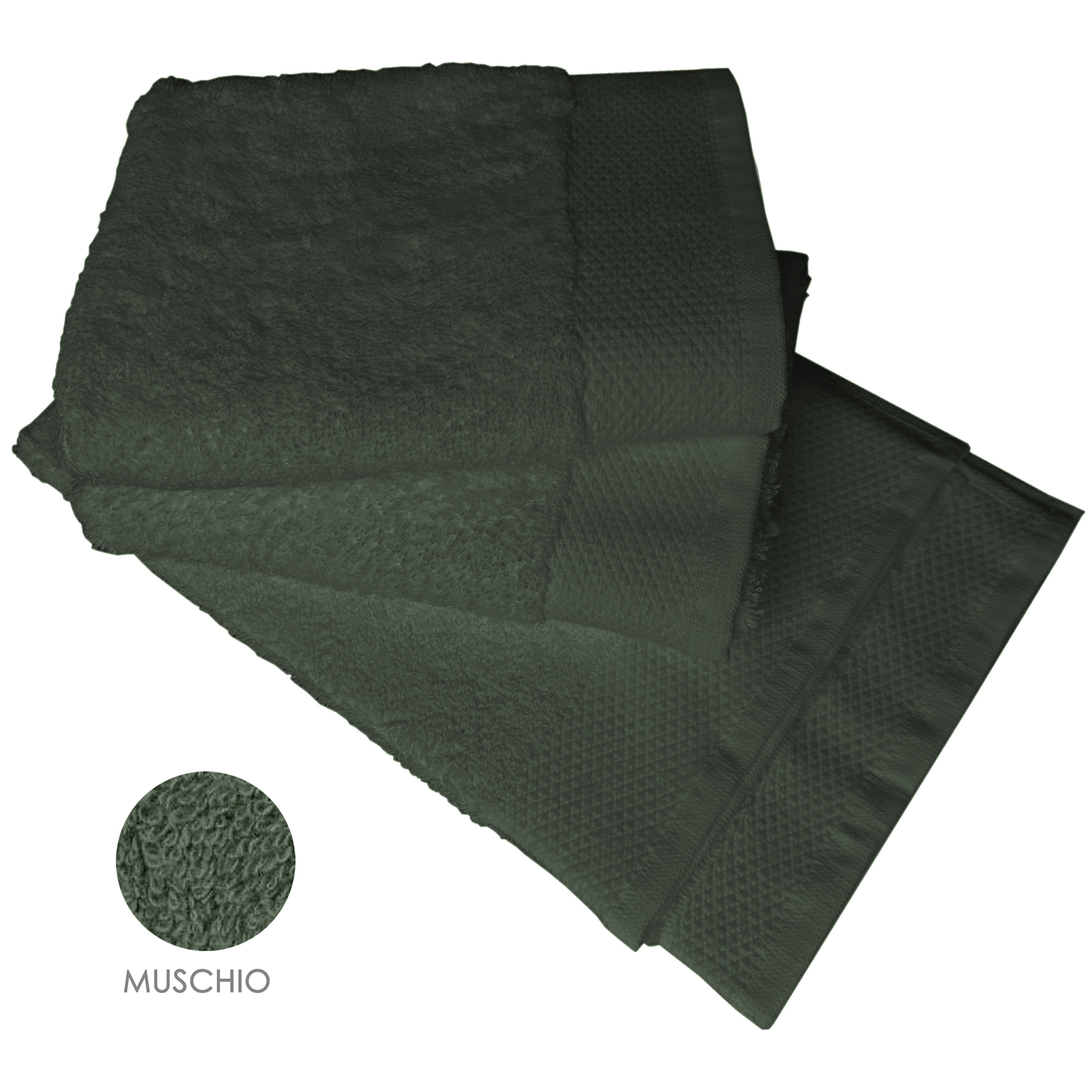 Set asciugamano ospite 3 pezzi muschio