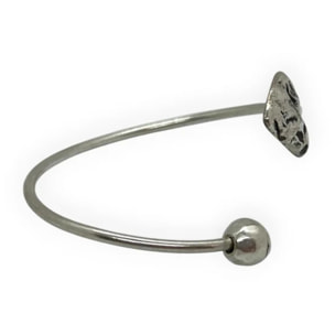 Pulsera corazón y bola ajustable plata 10µ