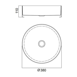 Vasque à poser 38 x 38 x 11 cm Aurum gun métal noir brossé en acier inoxydable avec bonde sans trop-plein (SATAUR3838BGM)