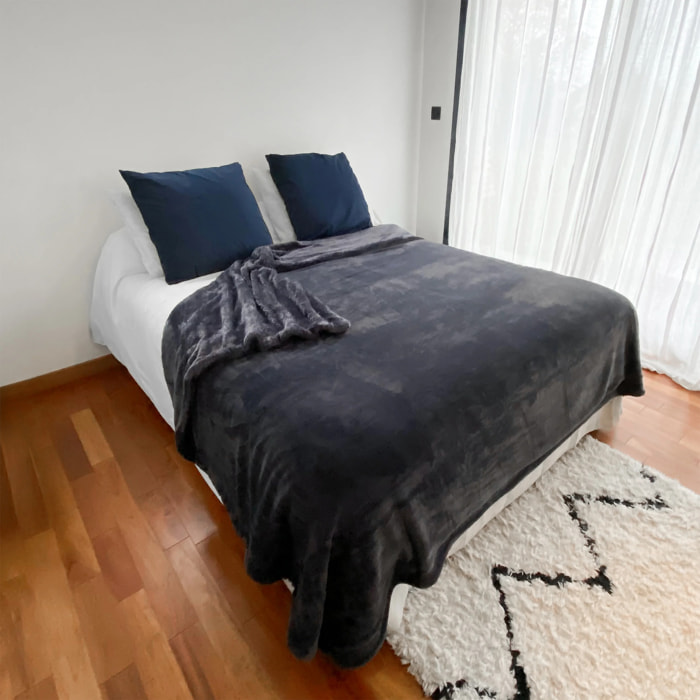 Couverture polaire 220x240cm 760g/m² - Cozy anthracite