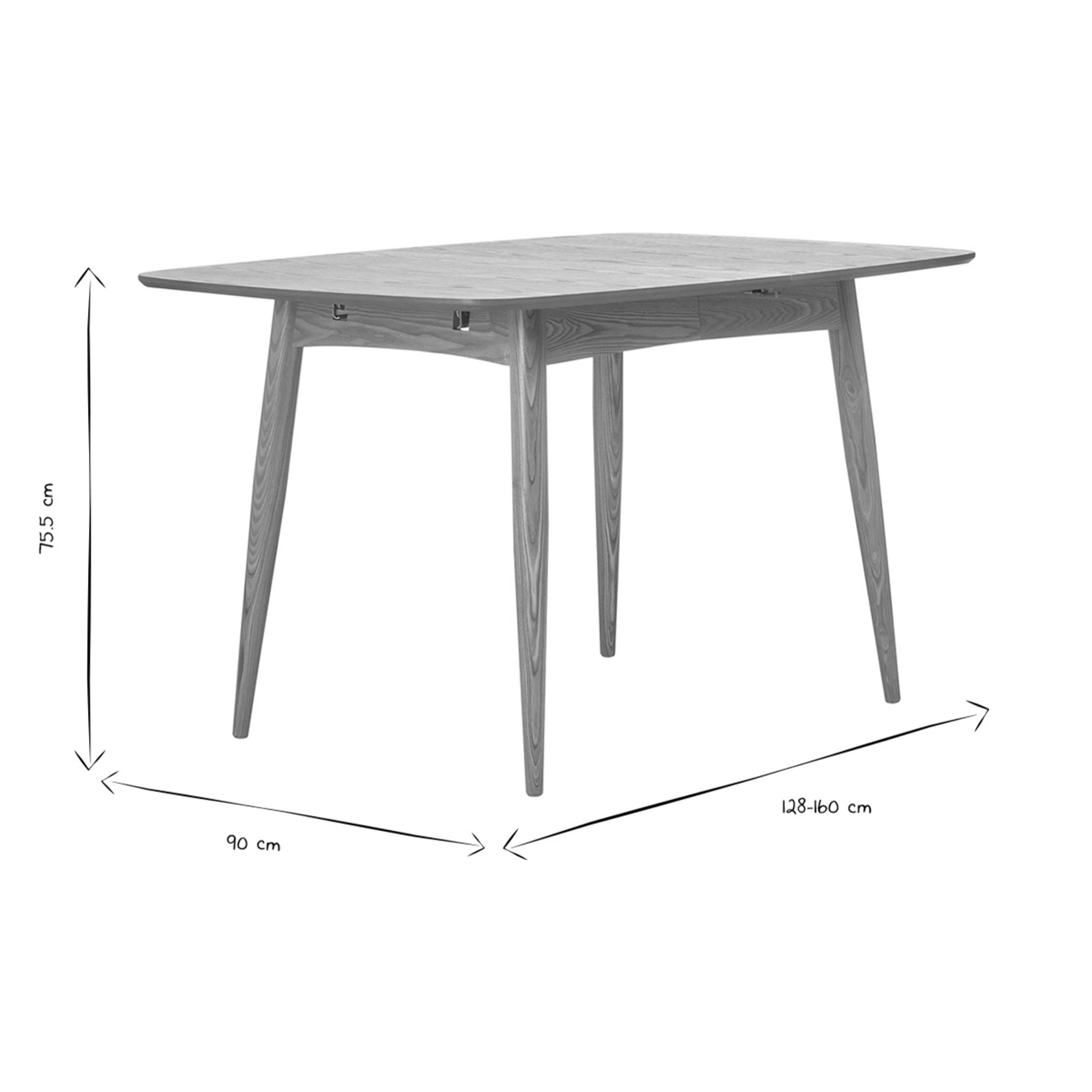 Table à manger extensible rectangulaire en bois clair L130-160 cm NORDECO