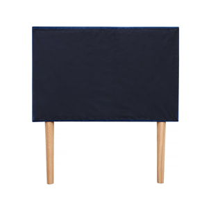 Tête de lit capitonnée en Velours "Lya" - 90 x 100 cm - Bleu foncé