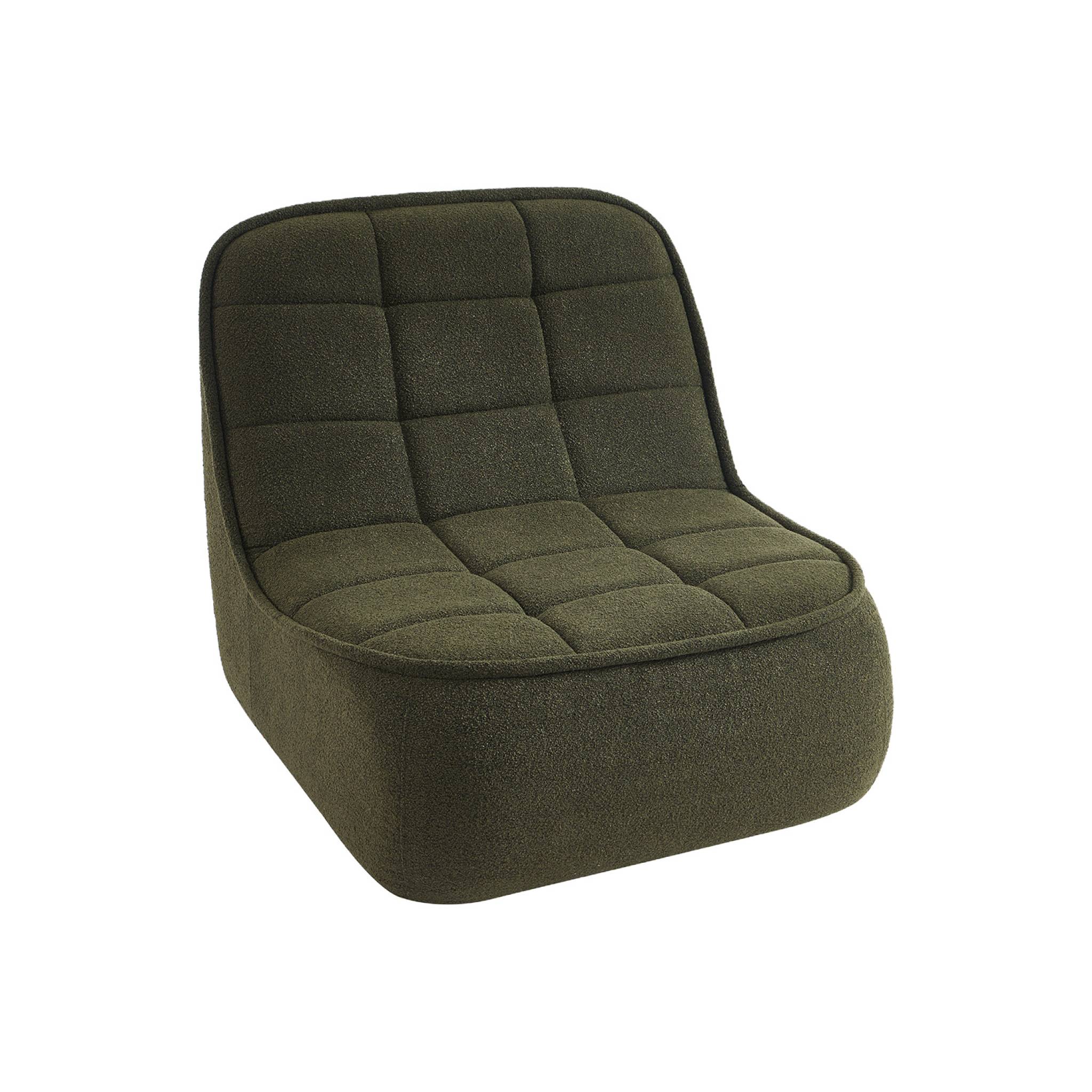 Canapé compressé modulable bouclette texturée 3 places avec repose pied BONI