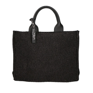 Borsa a mano da donna - Modello False - Misto pelle e tessuto - 31.0 x 41.5 x 15.5 cm