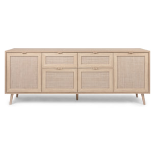 Buffet avec tiroirs et placards effet cannage CARINA