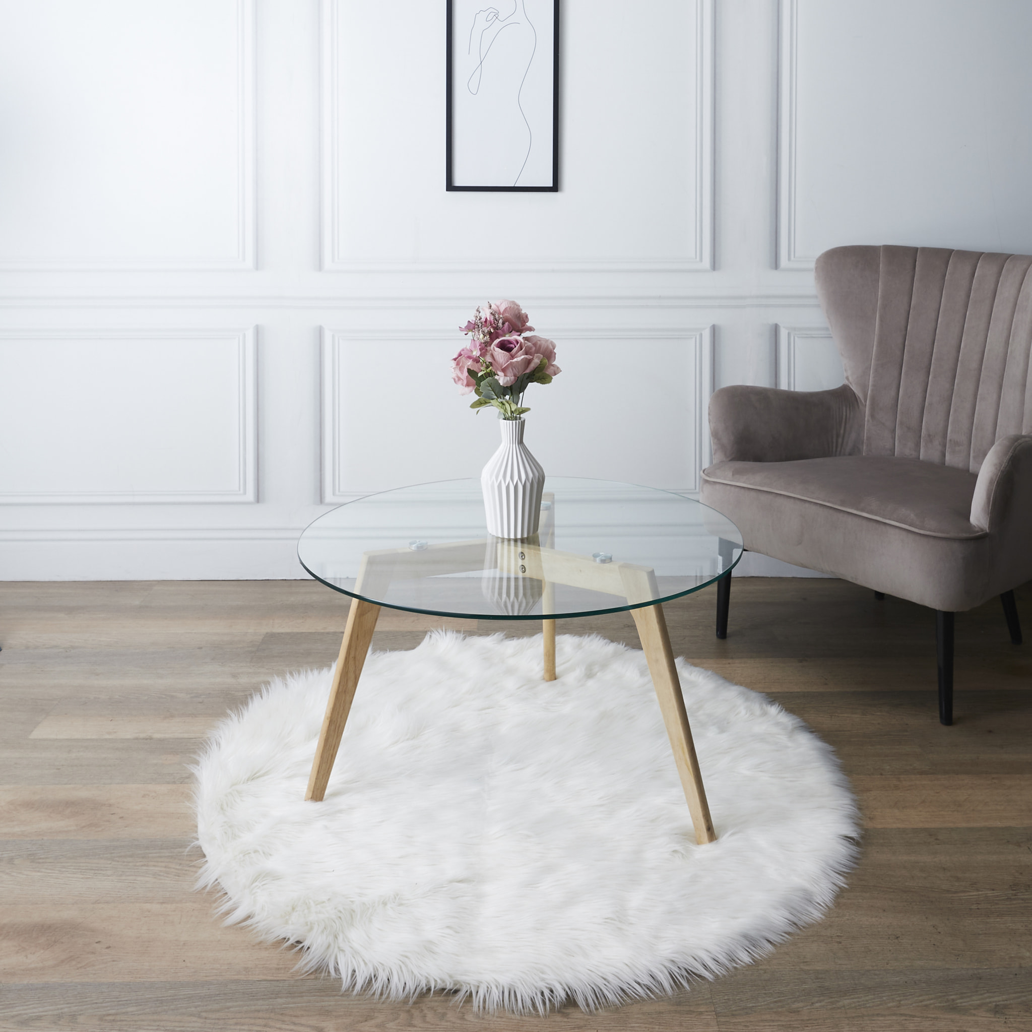 Table Ronde En Verre Diam 80 Cm