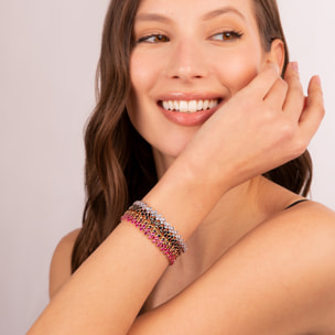 Bracciale Tennis Doppio con Cubic Zirconia Blu