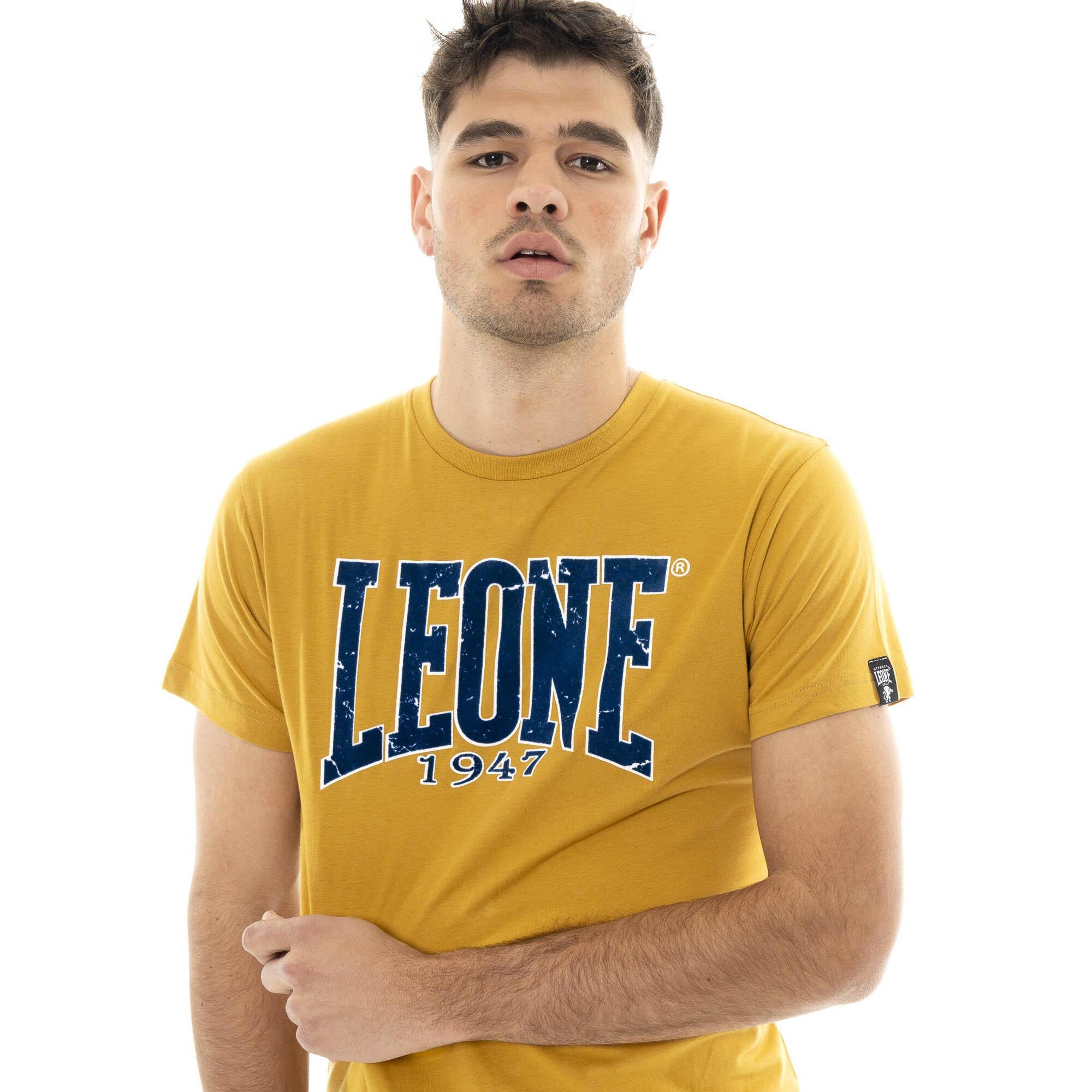 T-shirt uomo a manica corta in cotone, stampa flock Leone 1947 New Era