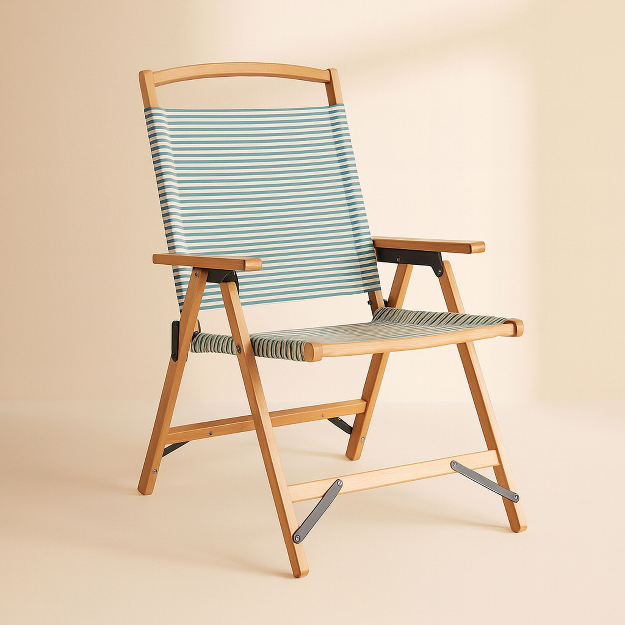 Chaise de plage en toile vert à rayures PLAYA