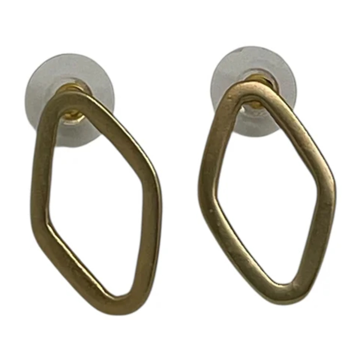 Pendiente rombo chapado dorado