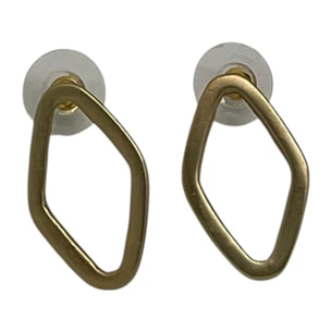 Pendiente rombo chapado dorado