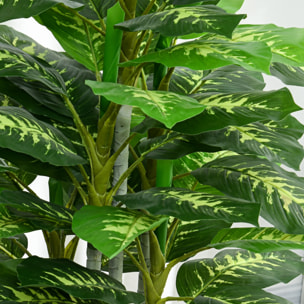 Árbol Artificial de Perenne 120 cm Planta Artificial Decorativa Grande Decoración para Hogar Oficina Balcón Dormitorio Verde