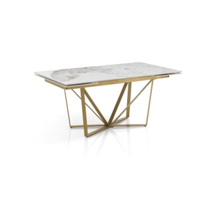 ORESTELUCHETTA Tavolo allungabile CASEY 160 GOLD - ONICE MARBLE