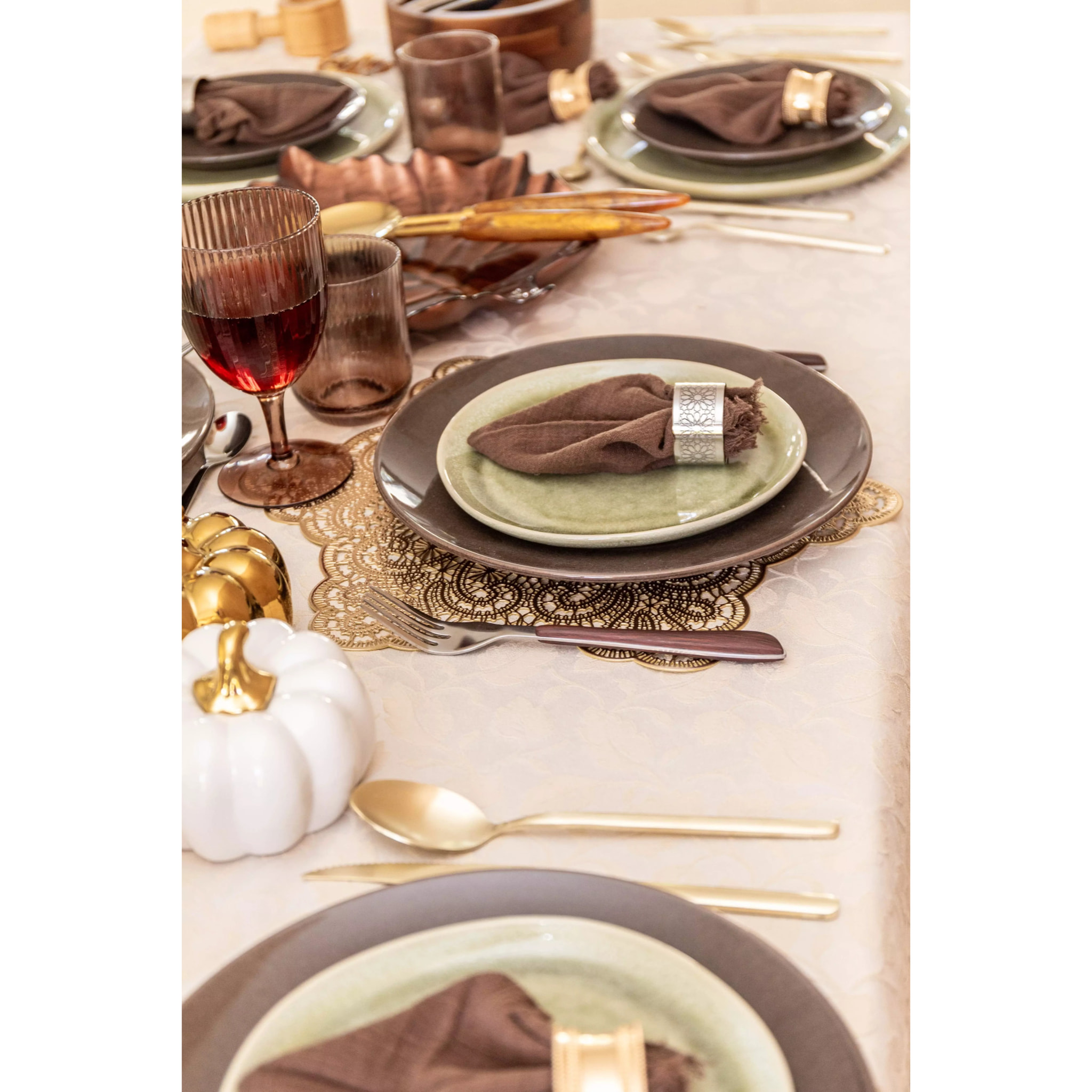 Lot de 6 Assiette a dessert verte 20.6cm